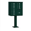 Salsbury Industries Salsbury Industries 3312GRN-P Cluster Box Unit - 12 A Size Doors - Type II - Green - Private Access 3312GRN-P